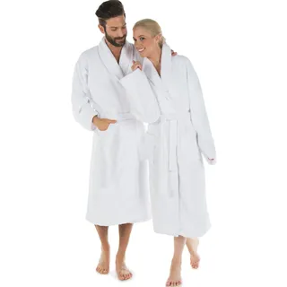 CelinaTex S-XXXL Bademantel Schalkragen Uni lang aufgesetzte Taschen Damen Herren Unisex warm Frottee Baumwolle Oeko-TEX Oregon