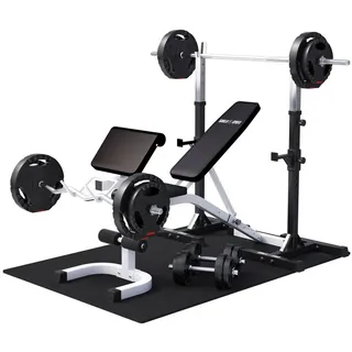 Gorilla Sports Hantelbank Weiß