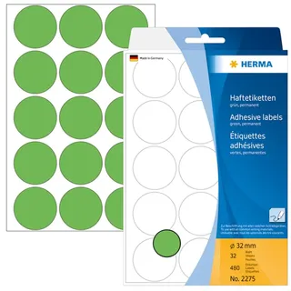 Herma Klebepunkte 2275 grün Ø 32,0 mm, 480 St.