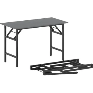 Klapptisch FAST READY, 120x60 cm, schwarzes Metallgestell, Graphit