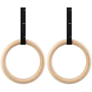 Generisch 2 Stück Turnringe, Gymnastikringe Fitnessringe Aus Birke 28 Mm 32 Mm, Hebeseil Nicht Im Lieferumfang, Gym Ringe Für Calisthenics & Gymnastik