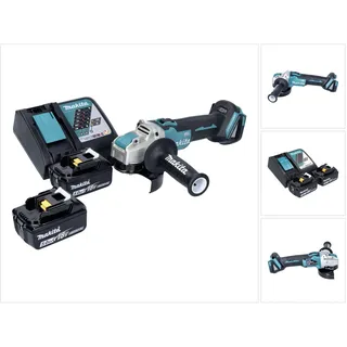 Makita DGA 521 RTX1 Akku Winkelschleifer 18 V 125 mm X-LOCK Brushless + 2x Akku 5,0 Ah + Ladegerät