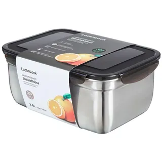 Lock & Lock Frischhaltedose Edelstahl silber 26,5 × 18,5 × 11 cm 3,6 l