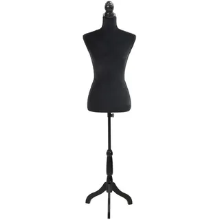 vidaXL Schneiderpuppe Büste Torso Angezogen Mannequin Schwarz