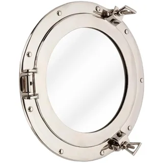 Hind Handicrafts wandmontierter vintage nautischer Schiffs-Bullaugen-Spiegel für Heimdekoration | Piraten-Maritime nautische Themendekoration | Kosmetikspiegel (8 ZOLL, Nickel-Chrom)