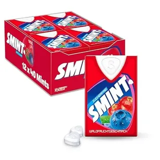Smint Waldfrucht, 12 Dispenser mit je 40 Wildberry-Pastillen, zuckerfreie Mints für über 2 Stunden frischen Atem (12 x 40 Stück)