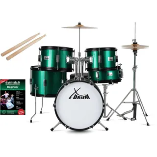 XDrum Junior Pro Kinder Schlagzeug Emerald Green Sparkle inkl. Schule