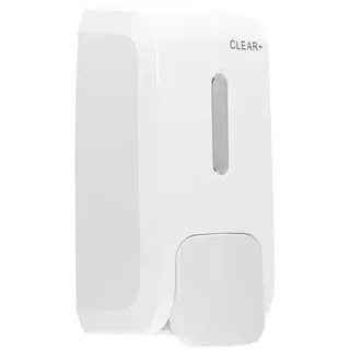 Seifenspender CWS Clear+ weiß 500 ml Sichtfenster für Füllstatus, Halterung für Nachfüllbeutel