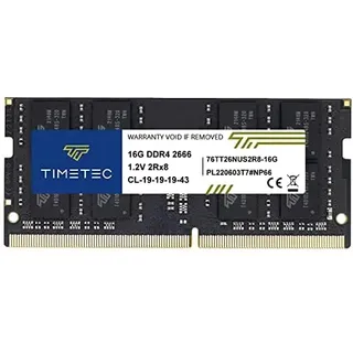 Timetec 16GB DDR4 2666MHz PC4-21300 Non-ECC Unbuffered 1.2V CL19 2Rx8 Dual Rank 260 Pin SODIMM Laptop Notebook PC Computer Speicher RAM Modul Upgrade (16GB)