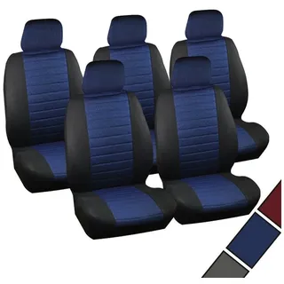Woltu Sitzbezüge Auto Einzelsitzbezug universal Größe, 5er Set, Sitzbezug Einzelbezug für van schwarz/blau