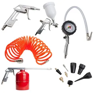 DEMA - Druckluftwerkzeug Druckluftset Kompressor DL-Werkzeug Reifenfüller Set 13-TLG