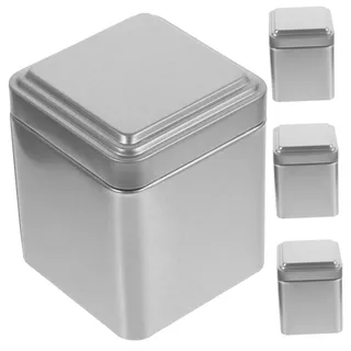 HOOTNEE 4stücke Teedosen Aus Silber Mit Deckel Für Tee Gewürze Und Snacks Für Küche Und Büro