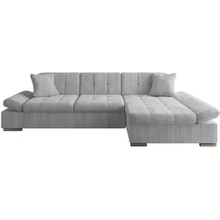 Mirjan24 Ecksofa Malwi Cord mit Schlaffunktion und Bettkasten, mit Regulierbare Armlehnen, L-Form, 278x161 cm, Wohnzimmer, Sofas - Poso 110, Seite: Rechts) montierbar,