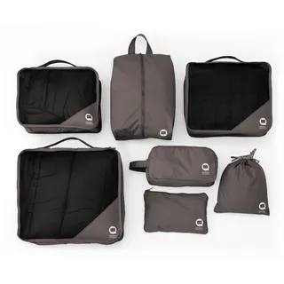 Hauptstadtkoffer - Packhilfe Organizer-Set 7 tlg. Koffer-Packtaschen RipStop wasserfest Suitcase Packing Bags for Travel Packwürfel Backpacking, Graphite
