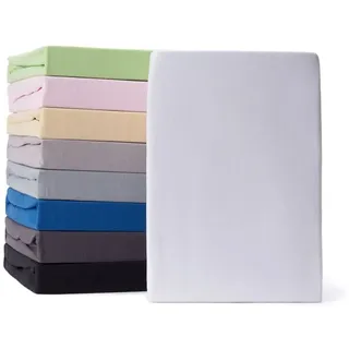 Lumaland Spannbettlaken Jersey 180 x 200 - 200 x 200 cm weiß