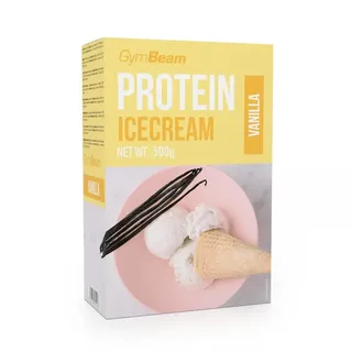 GymBeam Protein-Eiscreme - Protein-Eispulver-Mischung zur Zubereitung von Proteineis, über 50% Protein, weniger Zucker, einfach zuzubereiten, ideal für Fitness-Enthusiasten, 500 g Vanille
