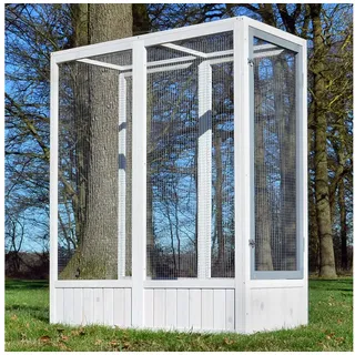 Zooprinz Vogelhaus Vogelvoliere Luise mit oder ohne Auslauf, Bitumenplatten, Beliebig erweiterbar, wetterfestes Kiefernholz Auslauf