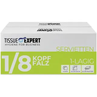 Tissue Expert Servietten 1-lagig 1/8-Kopffalz Karton