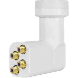 Megasat HD-Profi Quattro-LNB Feedaufnahme: 40 mm vergoldete Anschlüsse, Wetterschutz Weiß