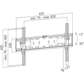 LogiLink BP0018 - 200 x 200 mm - 600 x 400 mm - 200 x 200,300 x 300,400 x 200,400 x 400,600 x 400 mm - TV - -10 - 5° - Schwarz (BP0018)