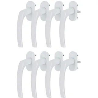 8 x Alu Fenstergriff in Weiß RAL 9016 - Stiftlänge 30mm