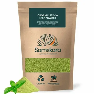 Natürliche Stevia Pulver rein BIO (Asteraceae) | Ökologisch angebaute Stevia aus Spanien | Gemahlene grüne Blätter | Zuckerersatz aus natürlichem Anbau | 100g - Charge 2024 Frische 100%