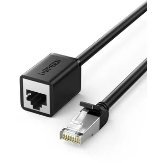 UGREEN Verlängerungskabel Ethernet RJ45 Cat 6 Ftp 1000mbps 1m Verbinder Adapter Netzwerk Ethernet-kabel Schwarz