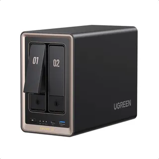 UGREEN NASync DXP2800 GT 2 Bay NAS für Smart Home und Creator (ohne HDD) | AMD Ryzen R2514, 10GbE, 8GB DDR4 bis 64GB, 4K HDMI,2 × M.2 NVMe-Steckplätze, ECC-Support, U.2 & M.2 Slots