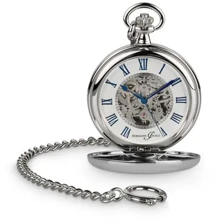 Hermann Jäckle Taschenuhr Ettlingen II Skelett-Design, Handaufzug, Mineralglas, 50 mm, inkl. Kette & Reiseetui – Elegante 50 mm Herrenuhr im klassischen Stil