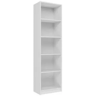 home collective Bücherregal Aktenregal Standregal Raumteiler weiß mit 5 offenen Fächern aus MDF Holz | Breite 50 cm