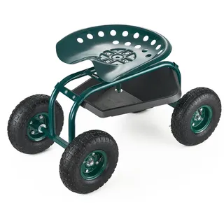 Vevor Gartenrollsitz 800x487x460/540 mm, Fahrbarer Gartensitz mit Werkzeugablage, Tragkraft 136 kg, Gartenhocker für den Außenbereich, Roller zum Bepflanzen und Jäten von Rasenflächen