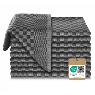 Vaily Premium Geschirrtücher 10er Pack - Trockentücher aus 100% Baumwolle super Saugstark- - 70 x 45 cm Schwarz