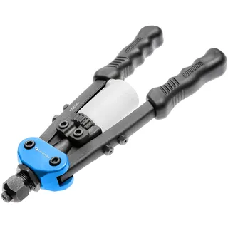 HÖGERT TECHNIK - Handnietzange Hebelnietzange zweihändig Aluminium Blindnietzange für Werkstatt Montage Metallbau mit austauschbarem Nietkopf