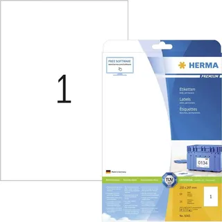 Herma Universaletiketten 5065 Weiß 210 x 297 mm 25 Blatt