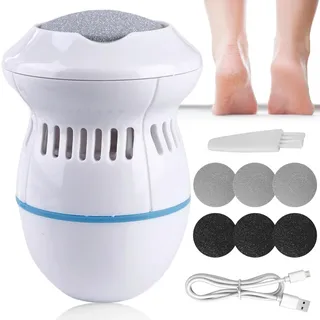 Asfrode Elektrischer Hornhautentferner, Wiederaufladbar Callus Remover Fußpflegegerät Pediküre Set Fußpflege Hornhauthobel Hornhautraspel, Callus Remover Fußpflegegerät Electric 6 Aufsätze