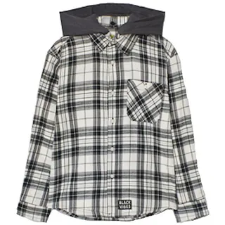 LOSAN Langarmhemd Losan Jungen Hemd Langarm kariert Kapuze schwarz (1-tlg., kein Set) schwarz 98