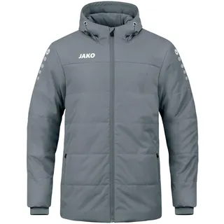 Jako Team Coachjacke mit Kapuze Kinder steingrau 140