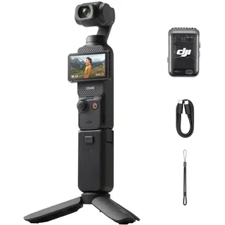 DJI Osmo Pocket 3 Kreativ Combo Bundle, vlog Kamera 4K mit 1-Zoll-CMOS und 4K/120 fps Video, 3-Achsen-Stabilisierung, digital Kamera, schnelles Scharfstellen (Pocket 3 Creator Combo)