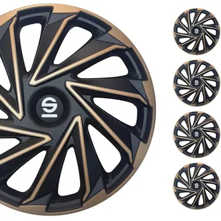 Sparco SPC1580GDBK Radblenden schwarz, 15-Zoll - Gold/Schwarz - Satz mit 4 Stück