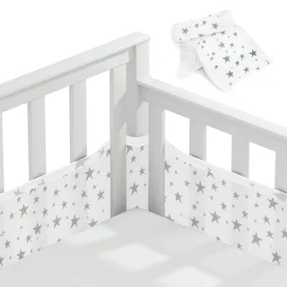 Aolso Bettumrandung Babybett, 2 Stück Nestchen für Kinderbetten Kantenschutz Baby Babybett, Atmungsaktive Polsterung, Rausfallschutz für Babybett,Abnehmbar -340cmx30cm + 160cmx30cm(Pentagramm)