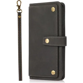 INF Brieftaschenhülle mit Kartenfach für die iPhone 16-Serie iPhone 16 Plus - Schwarz