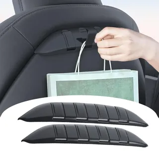 HommyFine Sitz Haken für Tesla Modell Y 3 Zubehör 2024 2023 2022 2021,Rücksitz Haken Tesla Modell 3 Modell Y Kopfstütze Organizer Haken Aufhänger (2 Stk., Schwarz)