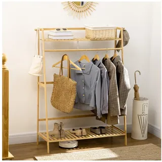 Homcom Garderobenständer Bambus Natur beige