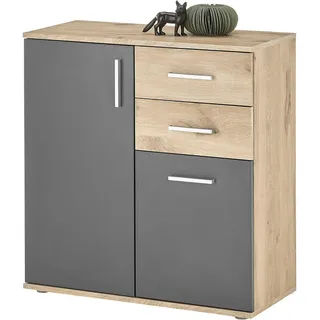 Bega Consult Kommode BC 1040 80 x 84 x 35 cm grau matt / Viking Eiche Dekor