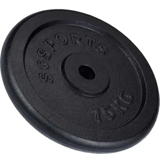 ScSPORTS® Hantelscheiben - Set 15/20/30/40/60kg, 30/31mm Bohrung, Gusseisen, Schwarz - Hantelscheiben-Set, Gewichtsscheiben, Hantelgewichte, Fitness Scheiben, Gewichte für Hantel (15 KG (1 x 15 kg))