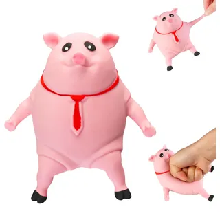 Stress Schwein Spielzeug, 9*9cm Anti-Stress Geschenke Piggy Squeeze Toy für Erwachsene und Kinder, 180g Antistress Dekompressionsspielzeug, Fidget Toys zur Beruhigung und Entspannung (S)