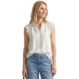 STREET ONE Top mit Strukturmix und Crochet-Details Weiß 34