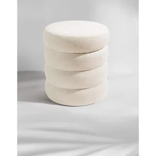 Blumtal Sitzhocker mit Stauraum Samt 42 x 47 x 42 cm Beige/Braun