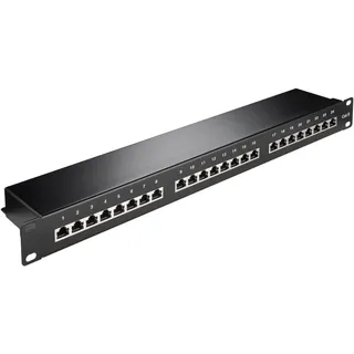 goobay 93048 CAT 6 19 Patchpanel 24 Port Schwarz