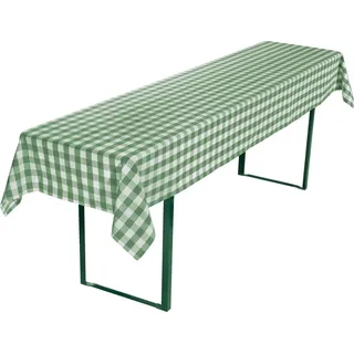 REDBEST Tischdecke Biertisch Tischdecke "Nashville", Baumwolle Karo/Landhaus grün 110 cm x 260 cm